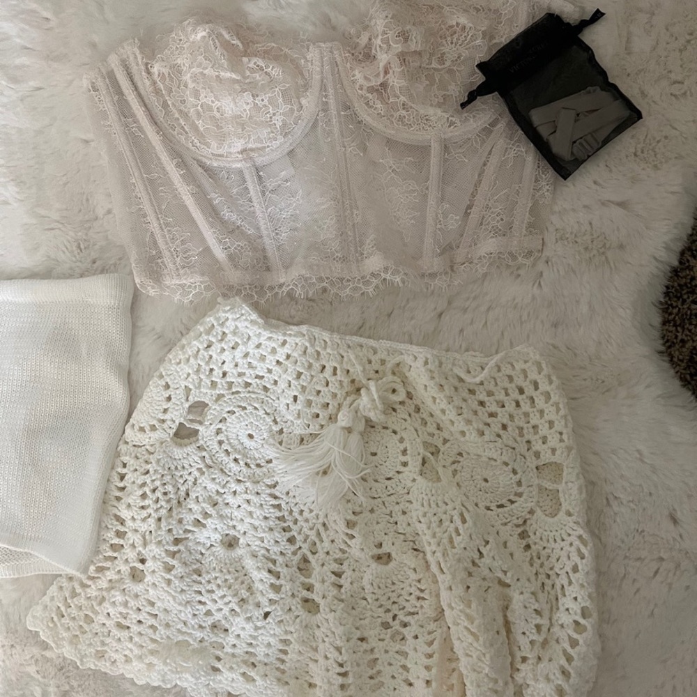 Victoria secret corset bustier and beach skirt
